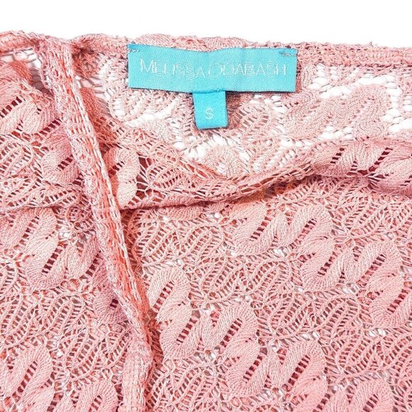 MELISSA ODABASH Lace Beach Cover-Up Women Small Peach Sheer‎ Summer Romper Italy - Picture 8 of 15